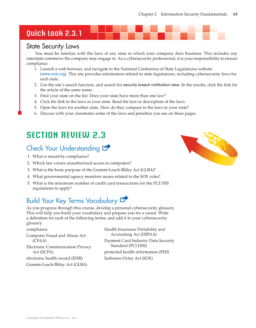 Principles of Cybersecurity, 1st Edition page 65