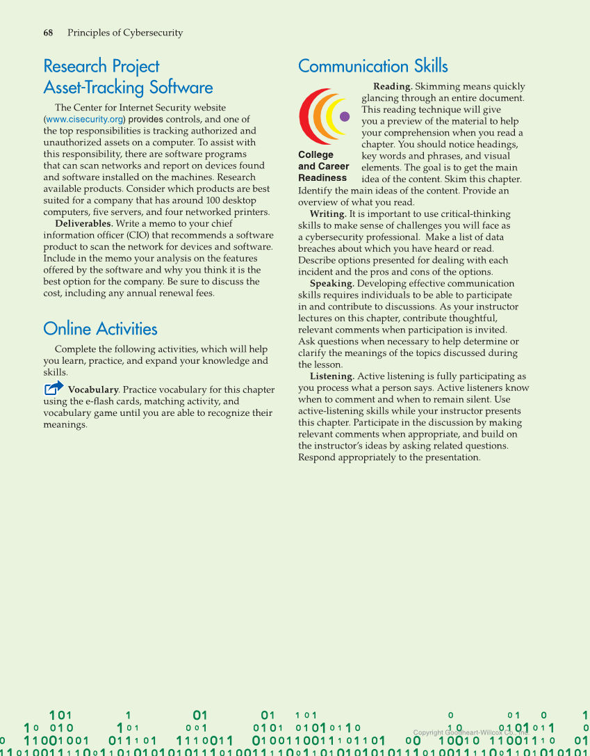 Principles of Cybersecurity, 1st Edition page 68