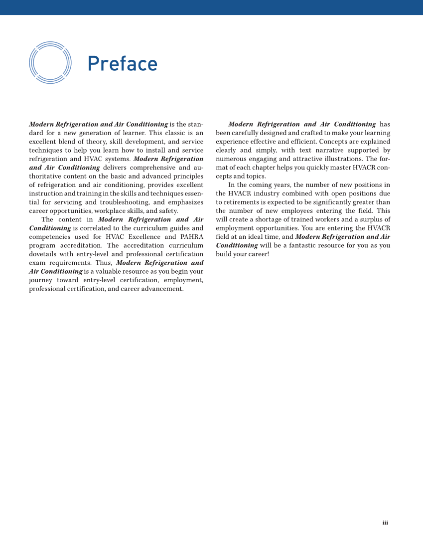Modern Refrigeration and Air Conditioning, 21st Edition, Online Textbook page iii