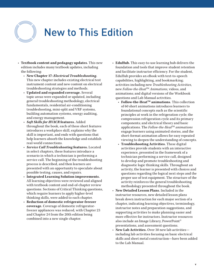 Modern Refrigeration and Air Conditioning, 21st Edition, Online Textbook page v