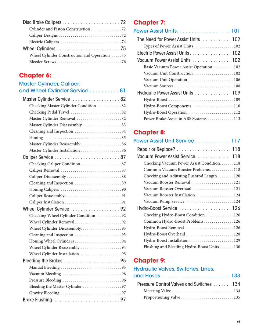 Auto Brakes, 5th Edition, Online Textbook page xi