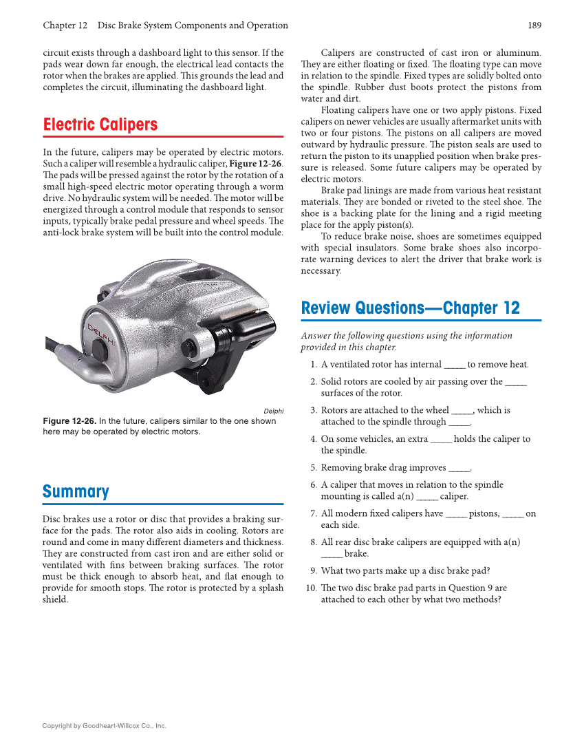 Auto Brakes, 5th Edition, Online Textbook page 189