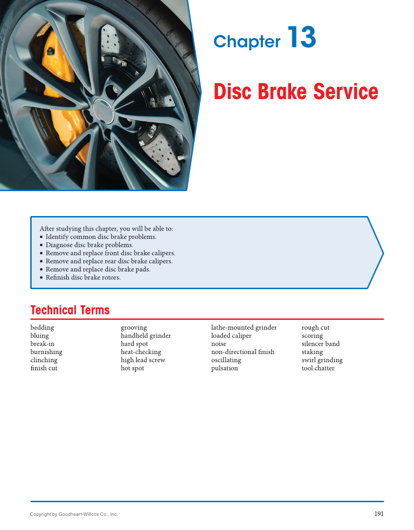 Auto Brakes, 5th Edition, Online Textbook page 191