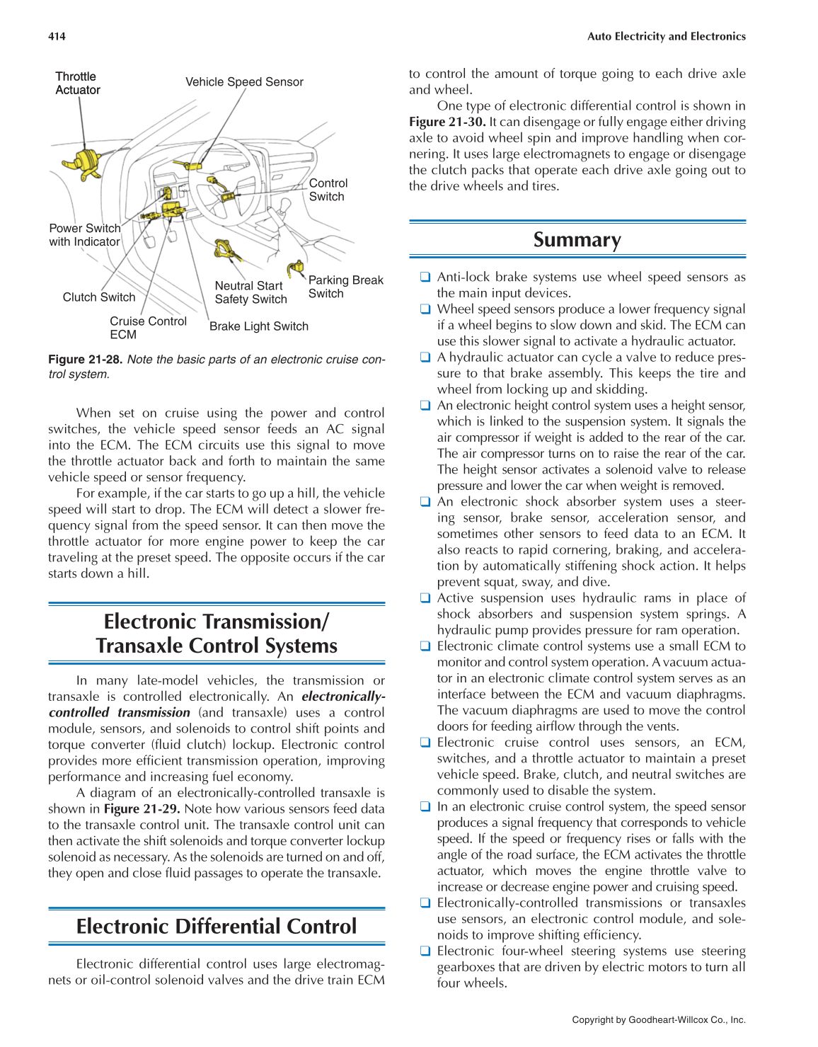 Auto Electricity and Electronics, 6th Edition page 414