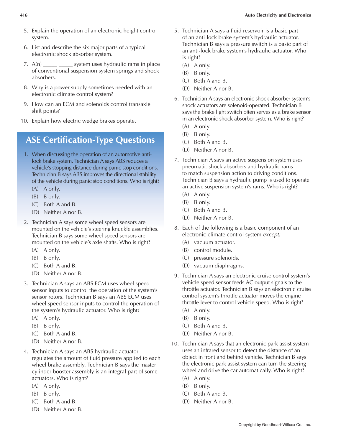 Auto Electricity and Electronics, 6th Edition page 416