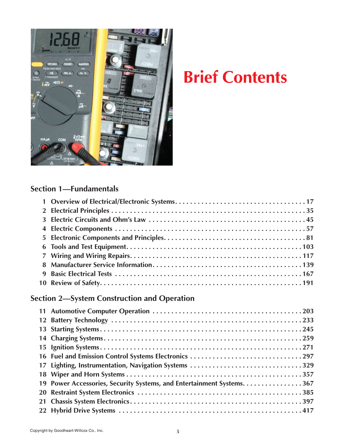 Auto Electricity and Electronics, 6th Edition page 5