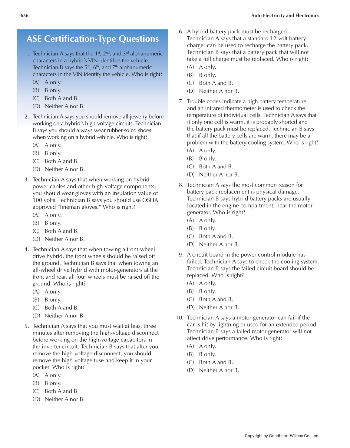 Auto Electricity and Electronics, 6th Edition page 656