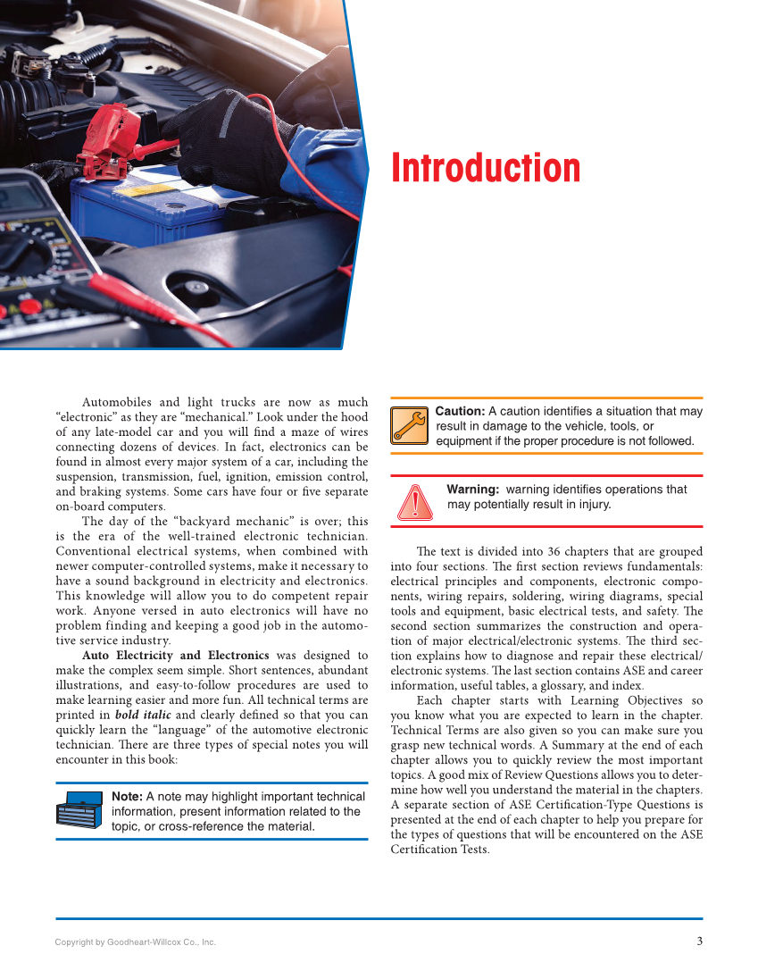 Auto Electricity and Electronics, 7th Edition, Online Textbook page 3