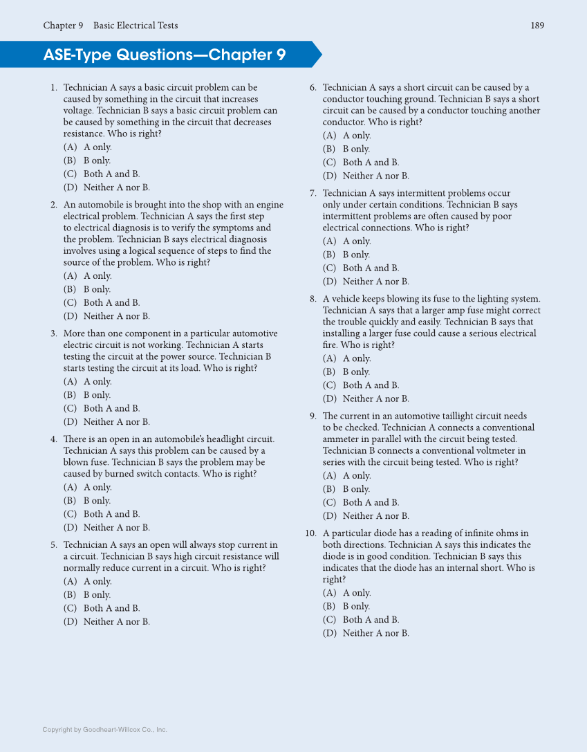 Auto Electricity and Electronics, 7th Edition, Online Textbook page 189