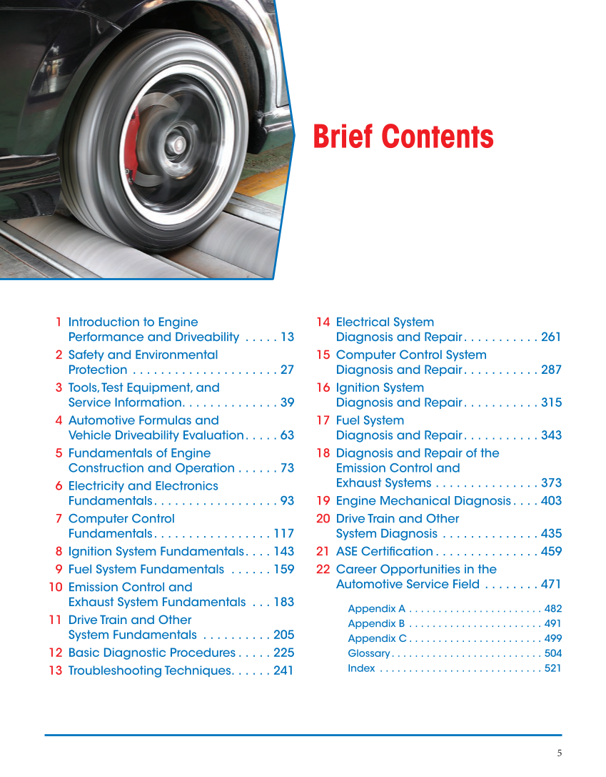 Auto Engine Performance and Driveability, 5th Edition, Online Textbook page 5