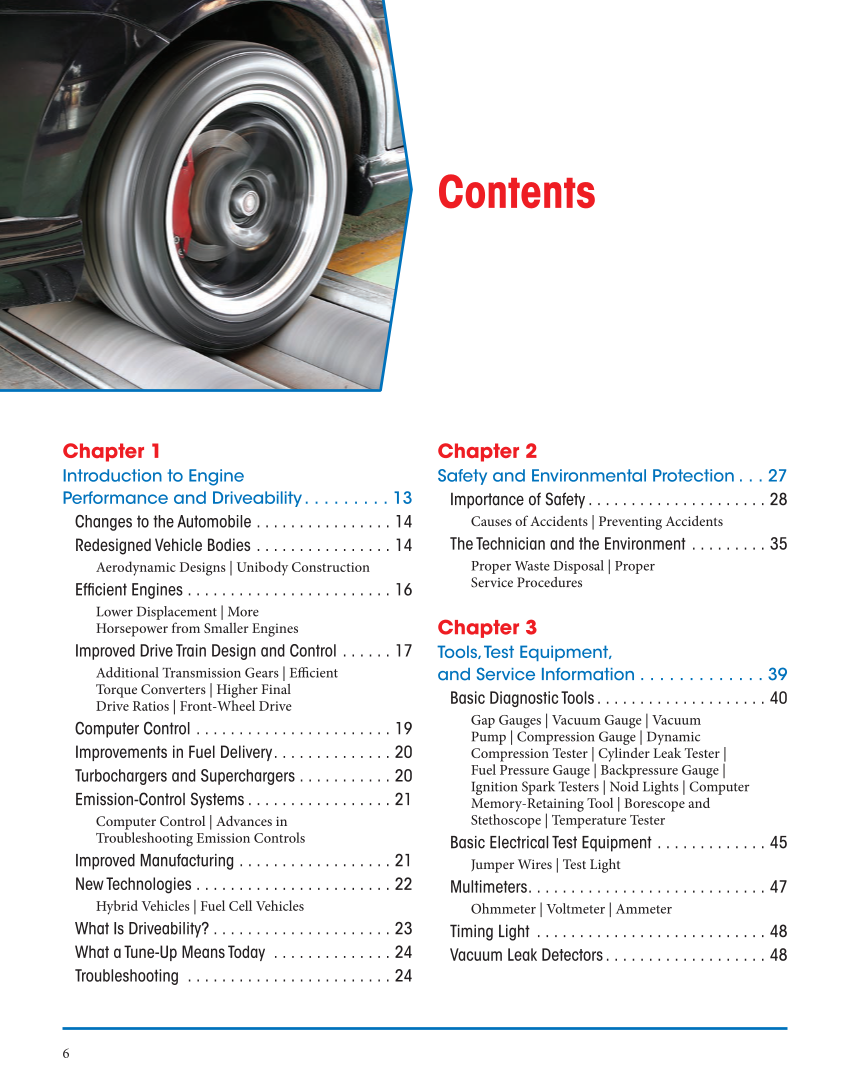 Auto Engine Performance and Driveability, 5th Edition, Online Textbook page 6