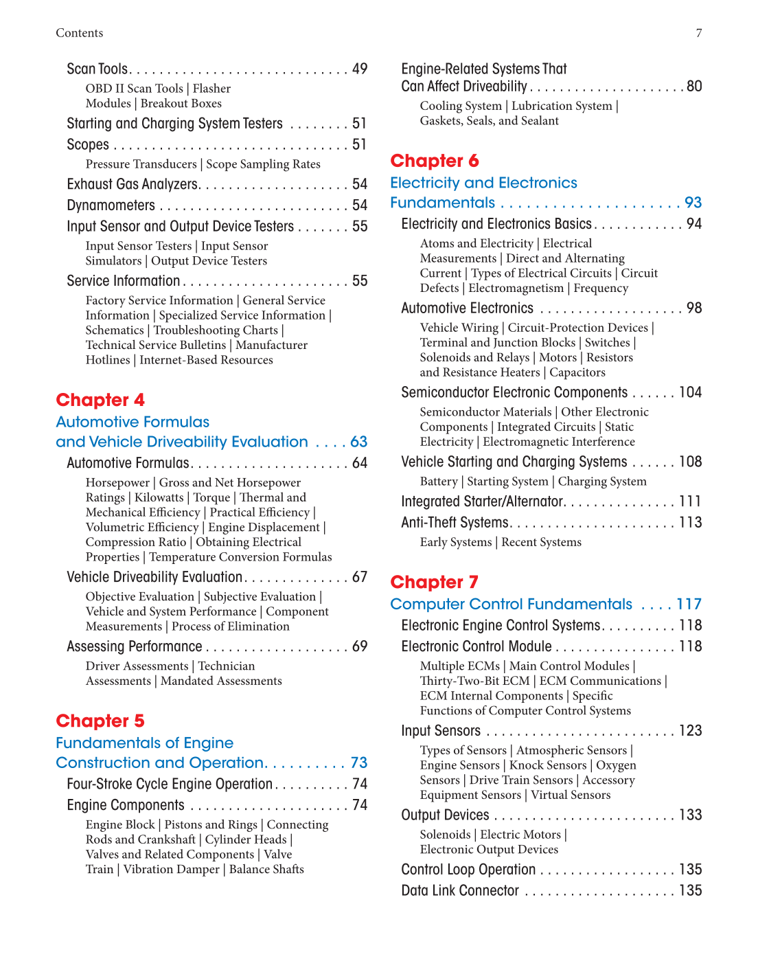 Auto Engine Performance and Driveability, 5th Edition, Online Textbook page 7