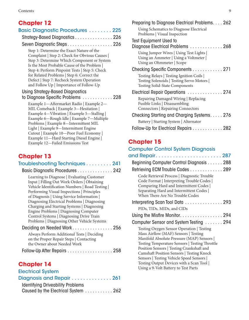 Auto Engine Performance and Driveability, 5th Edition, Online Textbook page 9