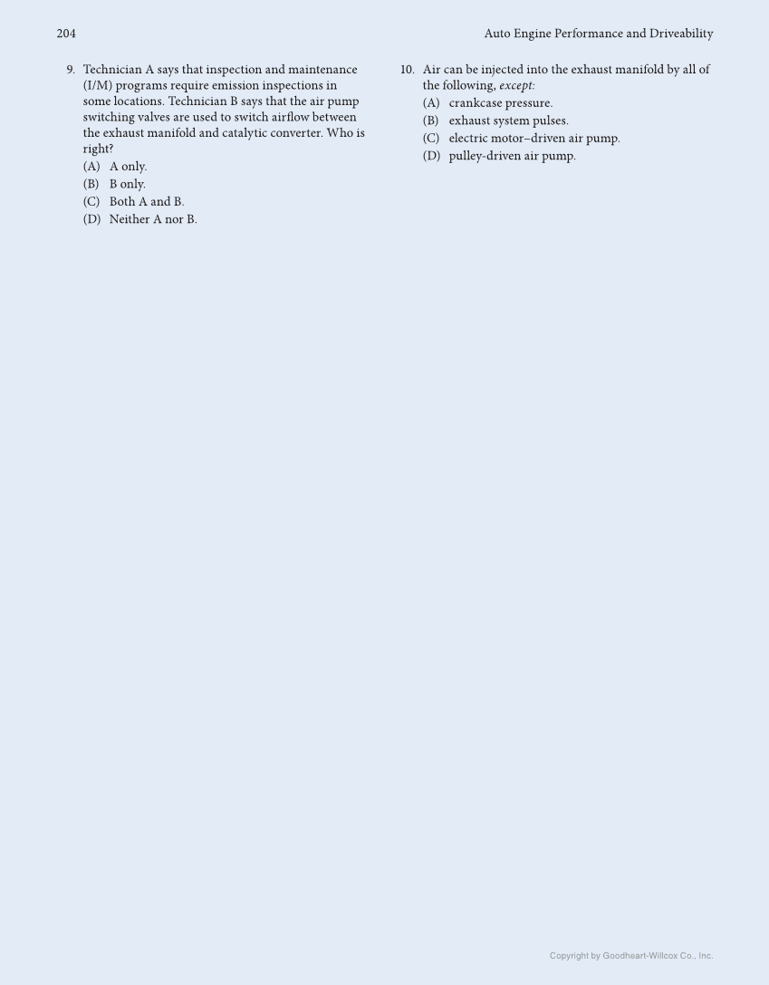 Auto Engine Performance and Driveability, 5th Edition, Online Textbook page 204