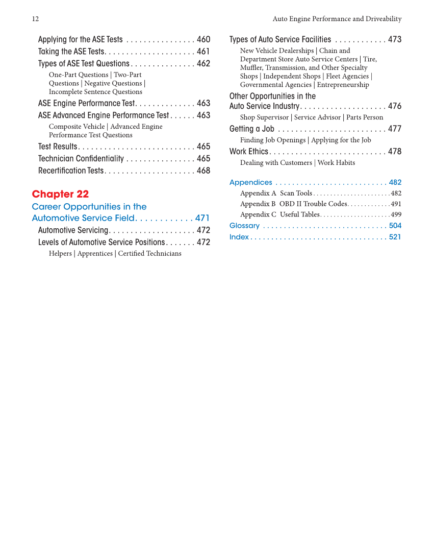 Auto Engine Performance and Driveability, 5th Edition, Online Textbook page 12
