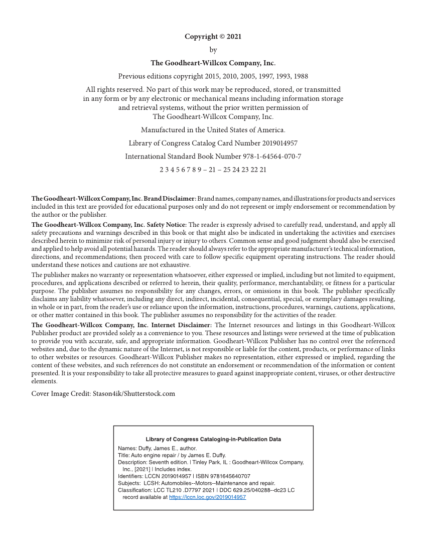 Auto Engine Repair, 7th Edition, Online Textbook page 2