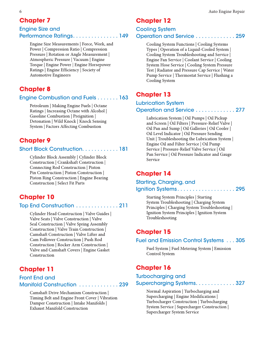 Auto Engine Repair, 7th Edition, Online Textbook page 6