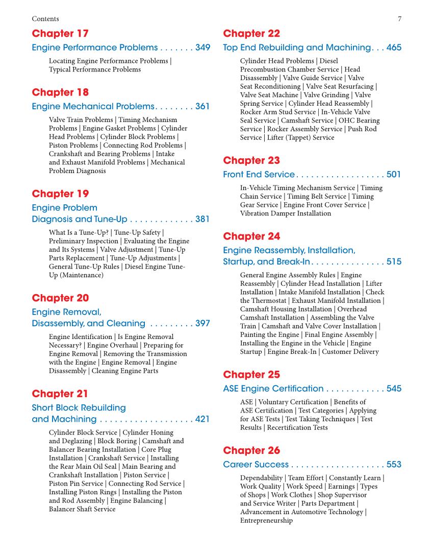 Auto Engine Repair, 7th Edition, Online Textbook page 7
