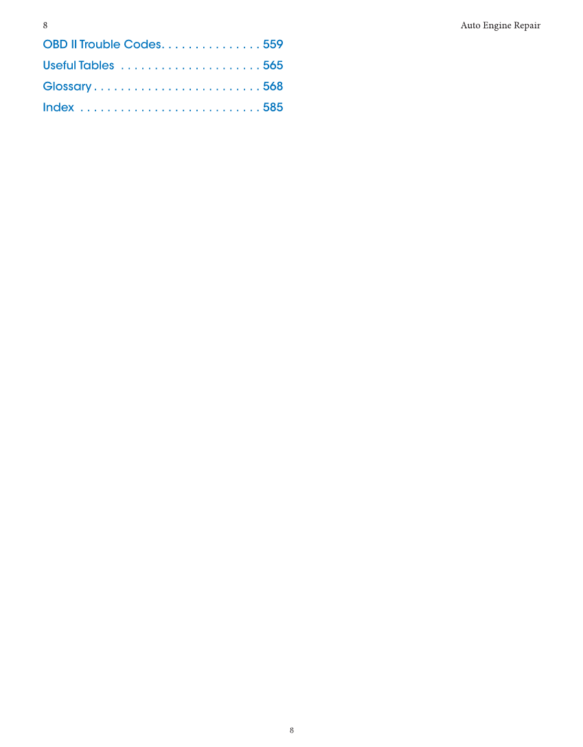 Auto Engine Repair, 7th Edition, Online Textbook page 8