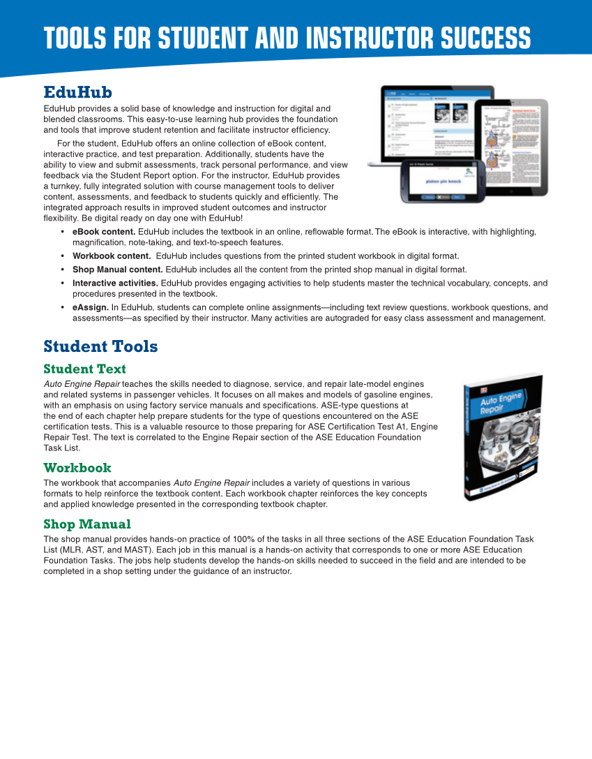 Auto Engine Repair, 7th Edition, Online Textbook page M6