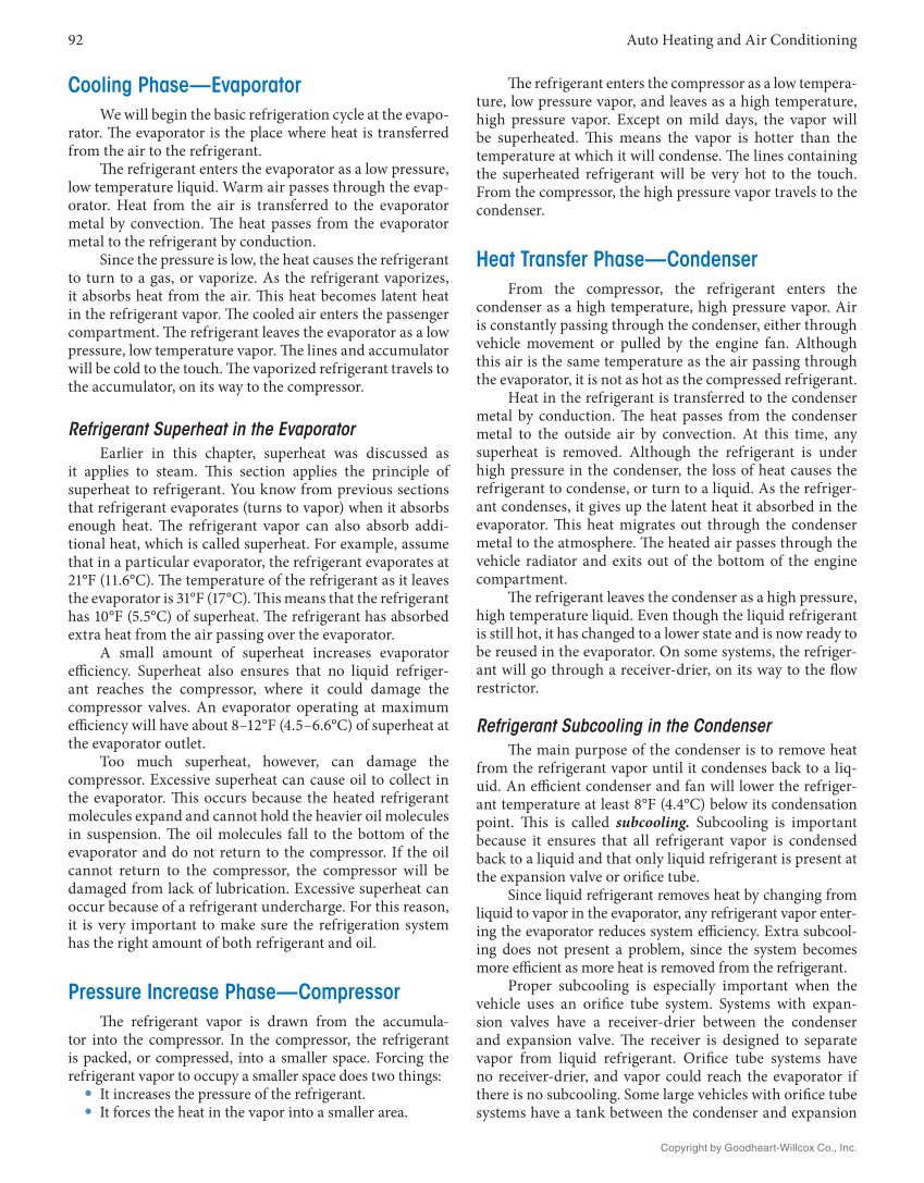 Auto Heating and Air Conditioning, 5th Edition, Online Textbook page 92