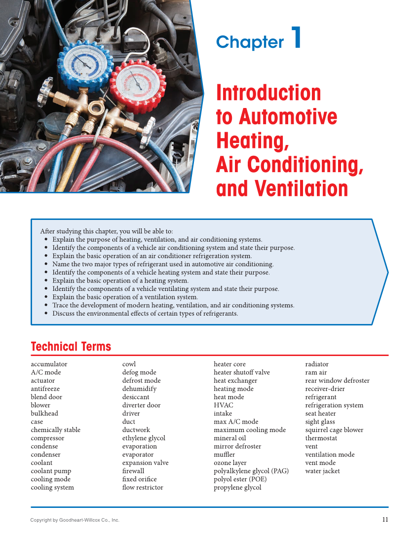 Auto Heating and Air Conditioning, 5th Edition, Online Textbook page 11