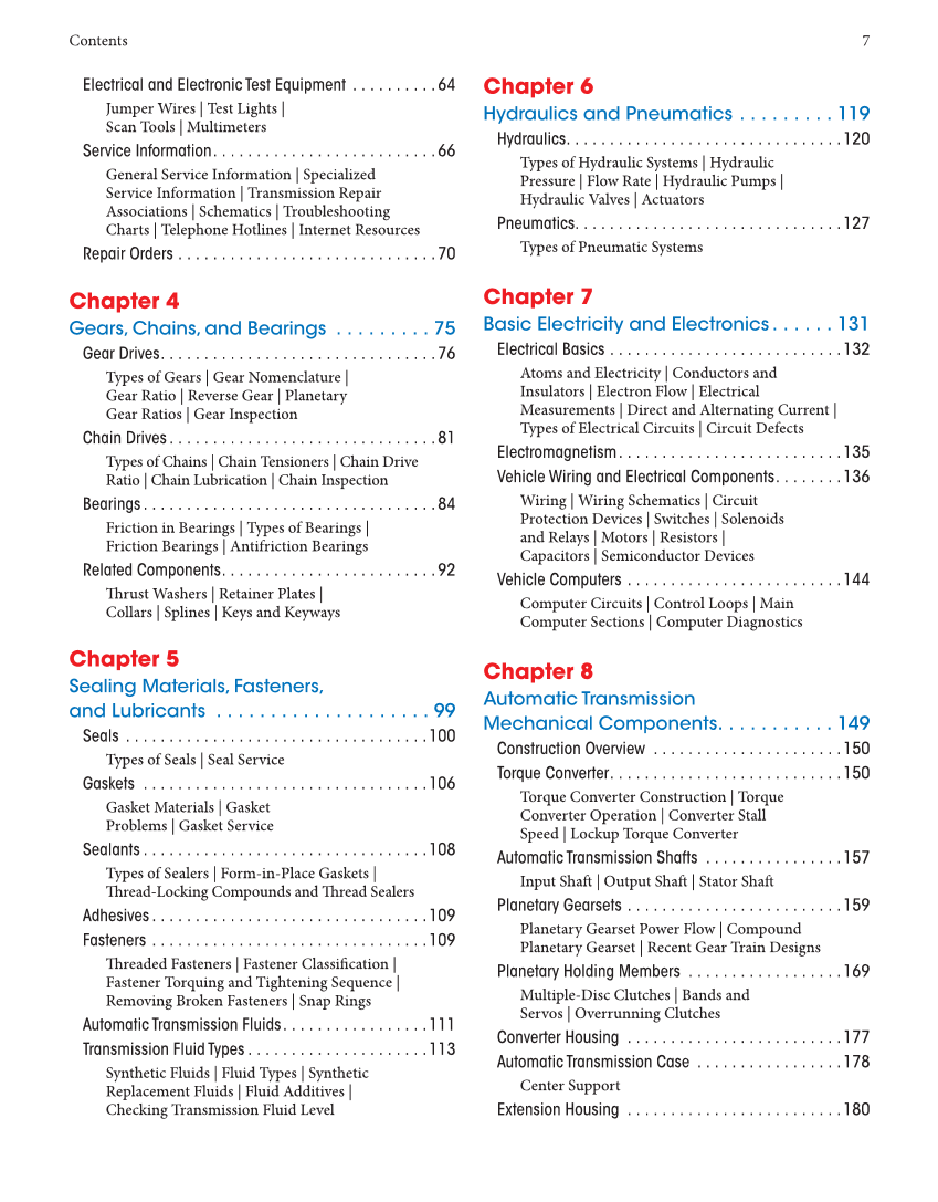 Automatic Transmissions and Transaxles, 5th Edition, Online Textbook page 7