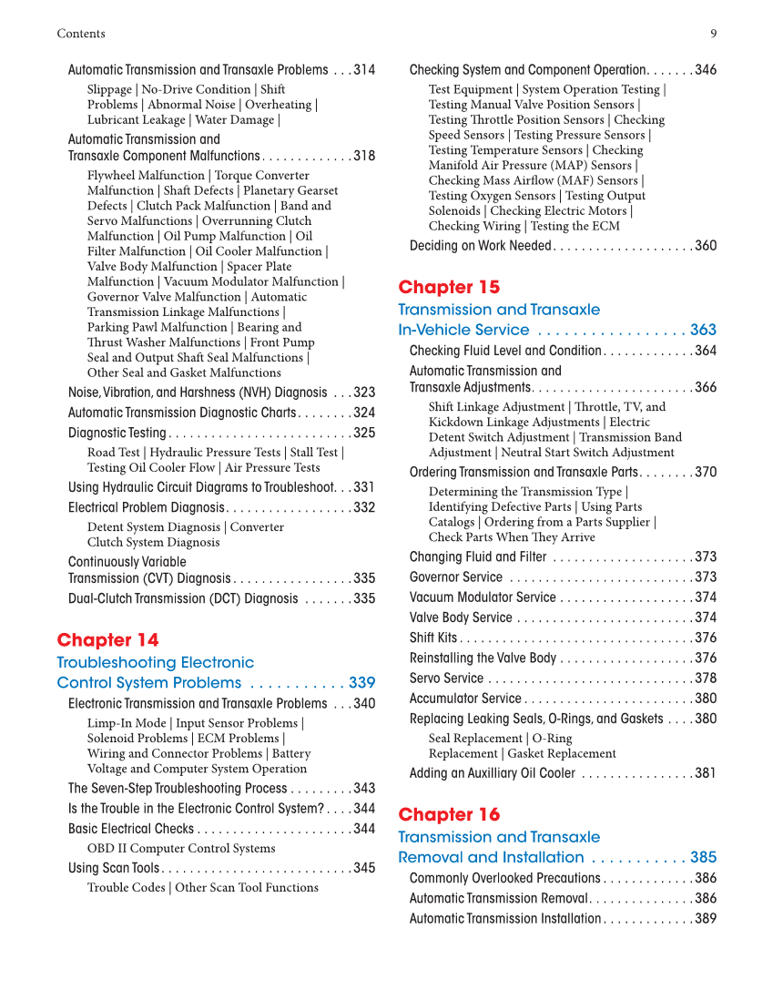 Automatic Transmissions and Transaxles, 5th Edition, Online Textbook page 9