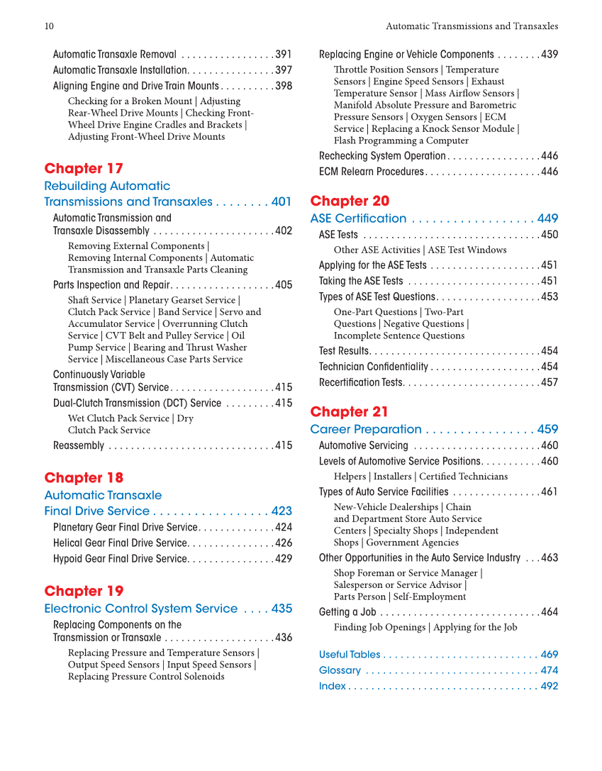 Automatic Transmissions and Transaxles, 5th Edition, Online Textbook page 10