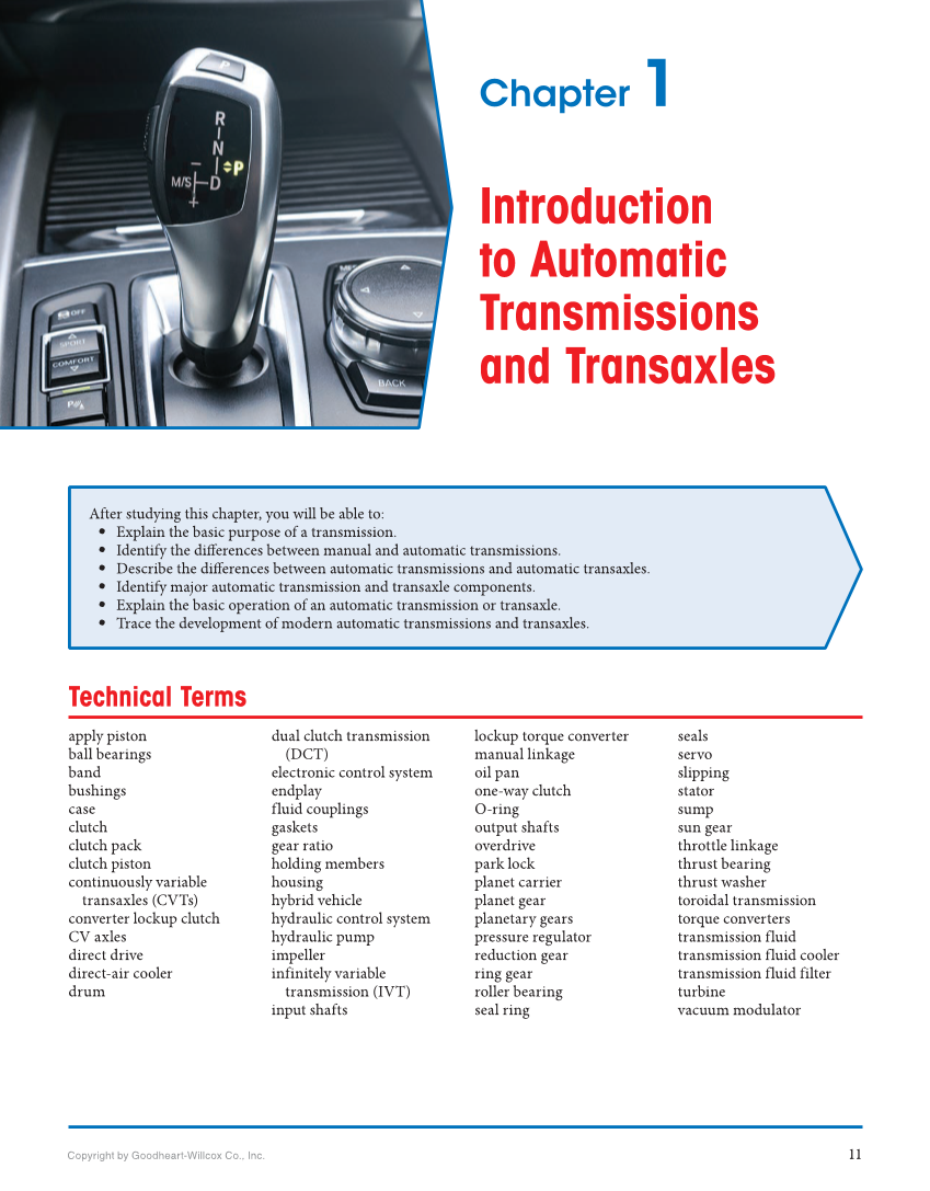 Automatic Transmissions and Transaxles, 5th Edition, Online Textbook page 11