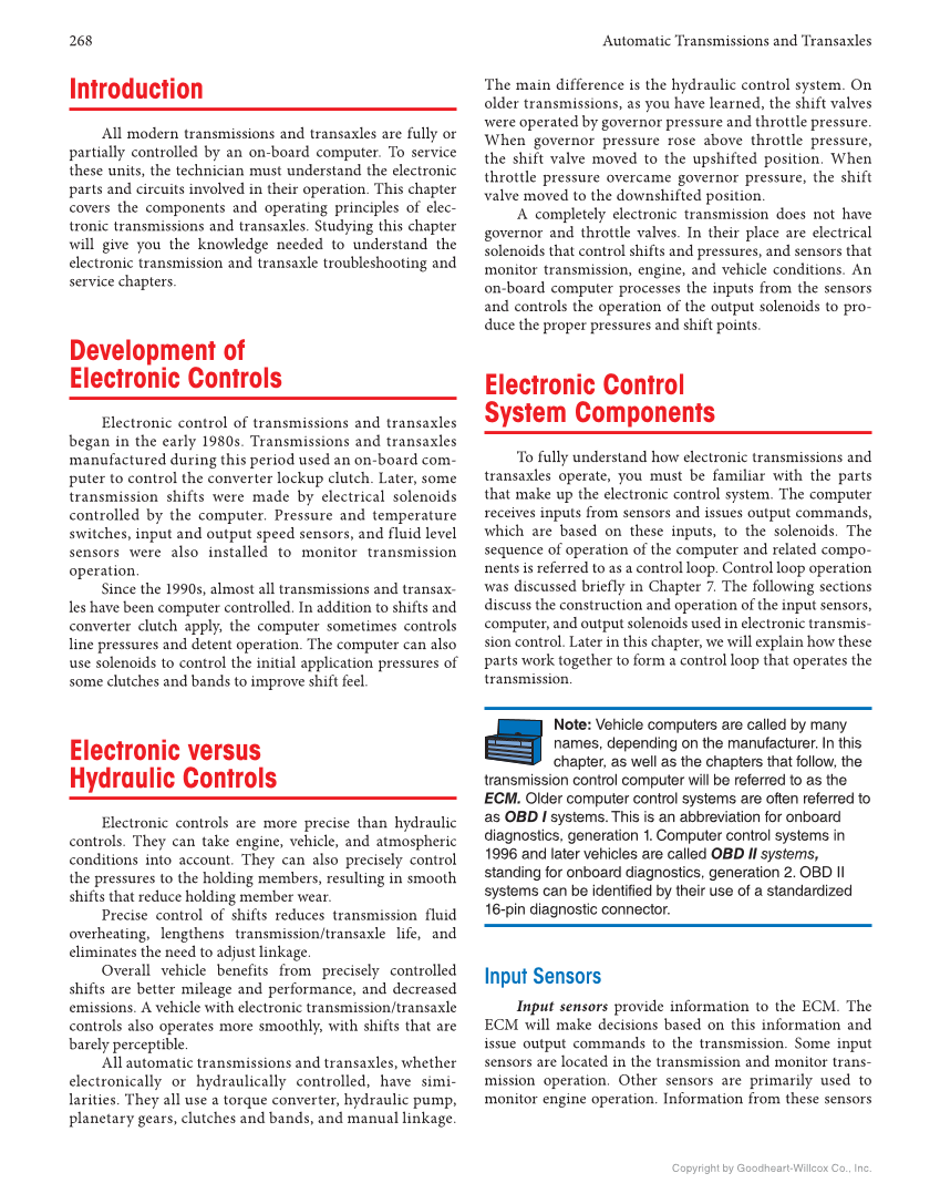 Automatic Transmissions and Transaxles, 5th Edition, Online Textbook page 268