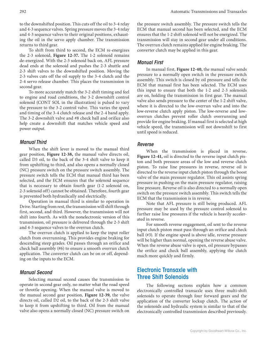 Automatic Transmissions and Transaxles, 5th Edition, Online Textbook page 292