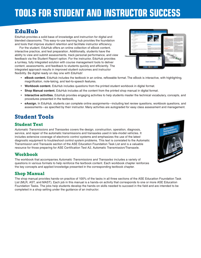 Automatic Transmissions and Transaxles, 5th Edition, Online Textbook page M6