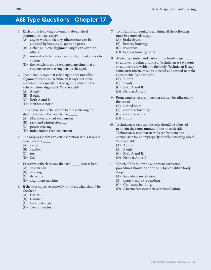 Auto Suspension and Steering, 5th Edition, Online Textbook page 388