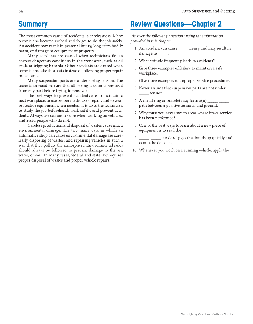 Auto Suspension and Steering, 5th Edition, Online Textbook page 34