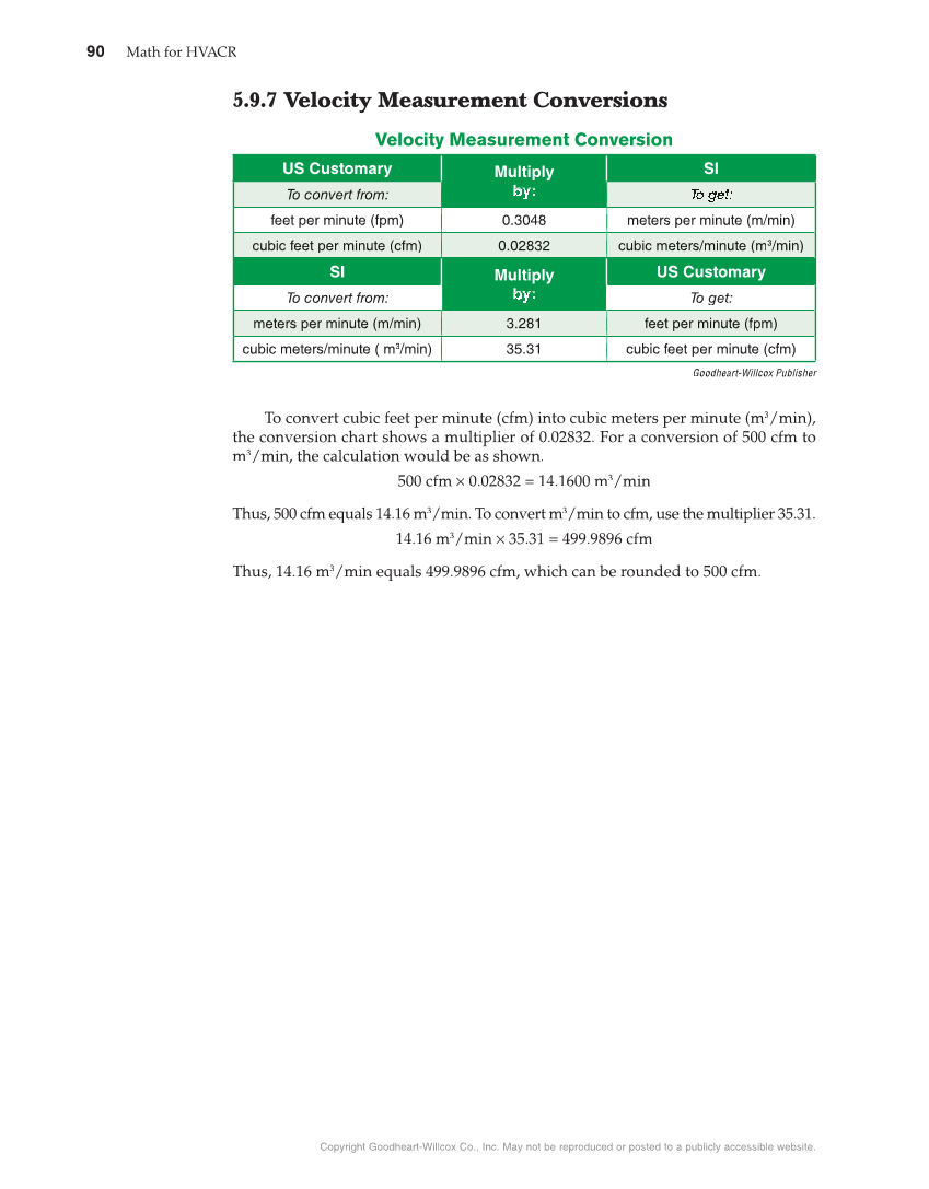 Math for HVACR, 1st Edition page 90