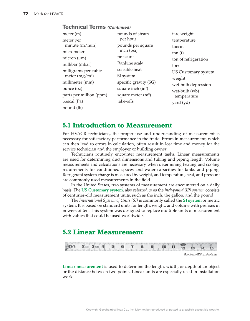 Math for HVACR, 1st Edition page 72