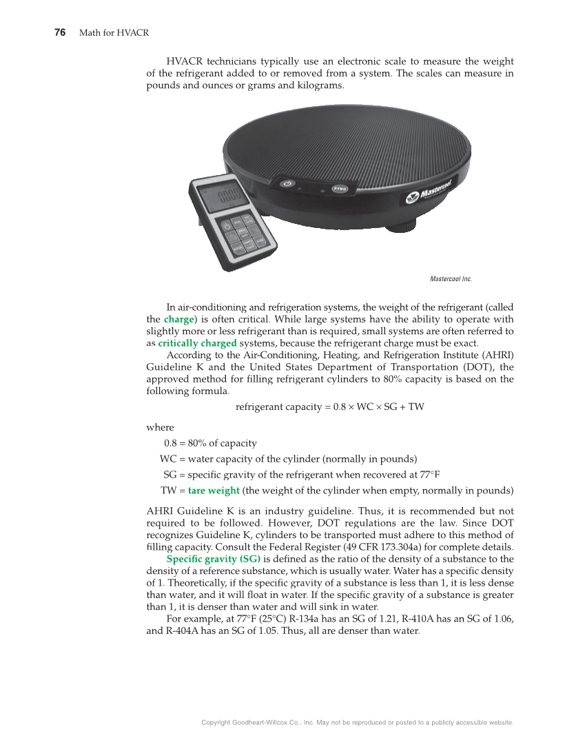 Math for HVACR, 1st Edition page 76