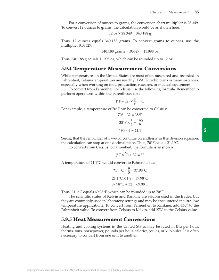 Math for HVACR, 1st Edition page 85