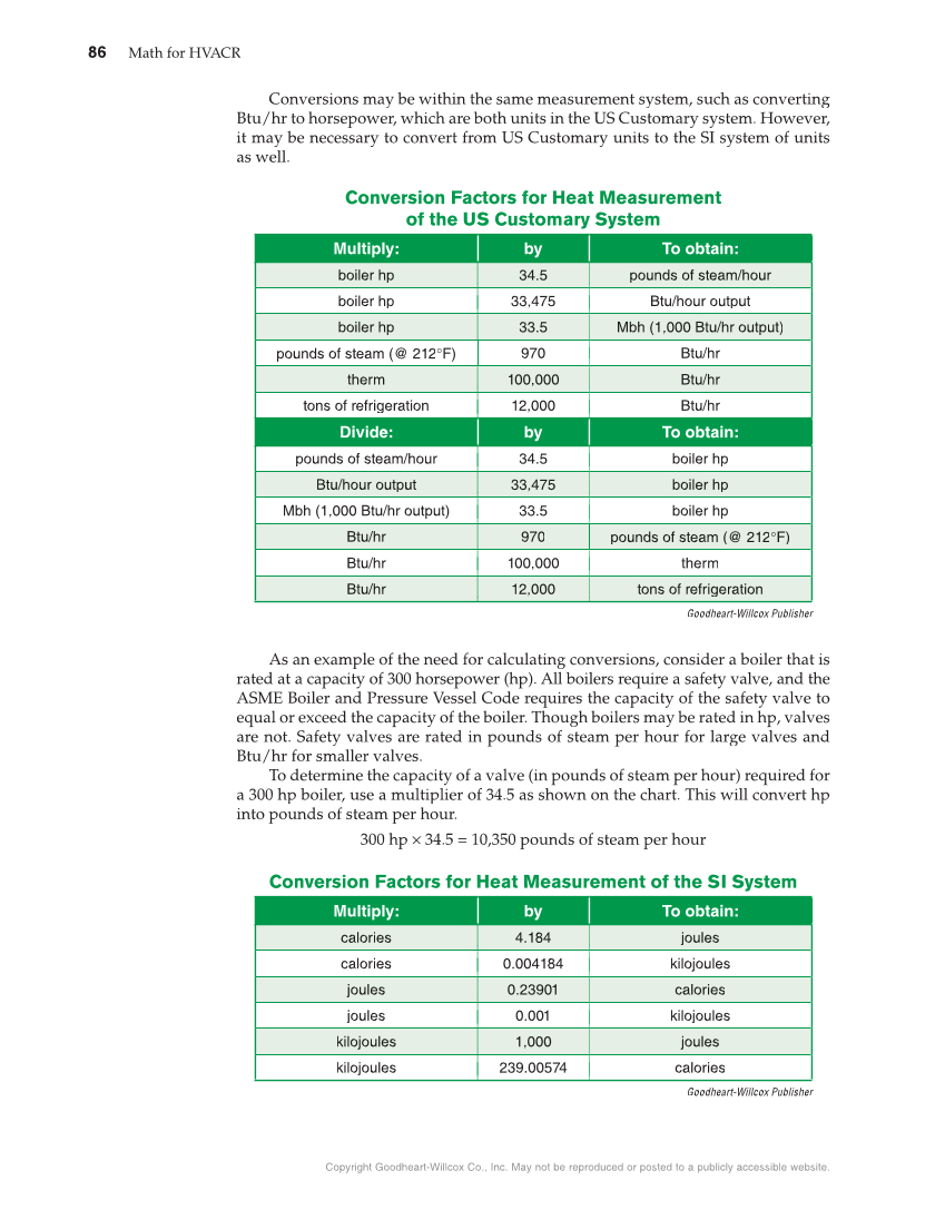 Math for HVACR, 1st Edition page 86