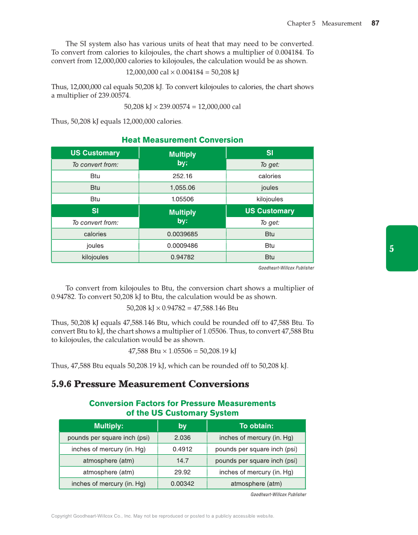 Math for HVACR, 1st Edition page 87