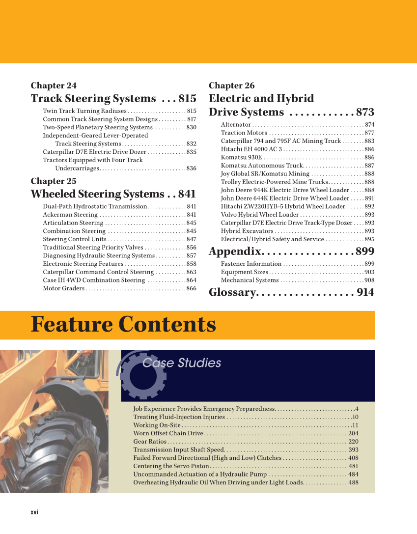 Heavy Equipment Power Trains and Systems, 1st Edition page xvi