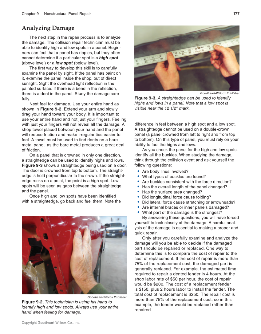 Auto Collision Repair and Refinishing 3e, Online Textbook page 177