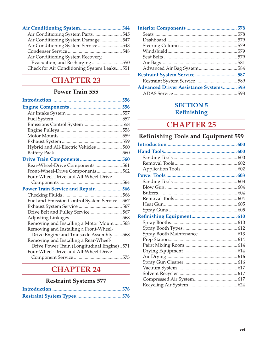 Auto Collision Repair and Refinishing 3e, Online Textbook page xxi