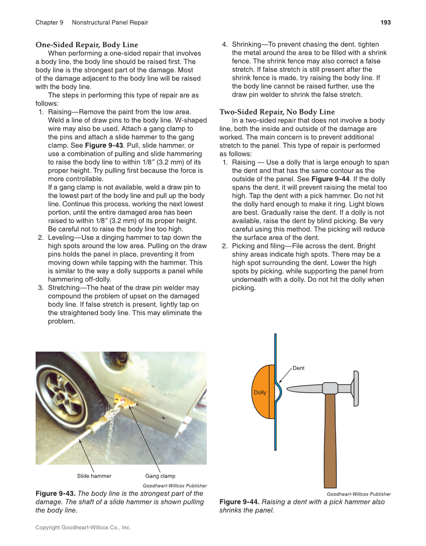 Auto Collision Repair and Refinishing 3e, Online Textbook page 193
