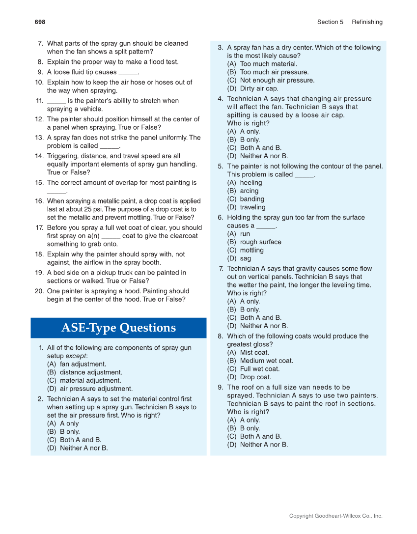Auto Collision Repair and Refinishing 3e, Online Textbook page 698