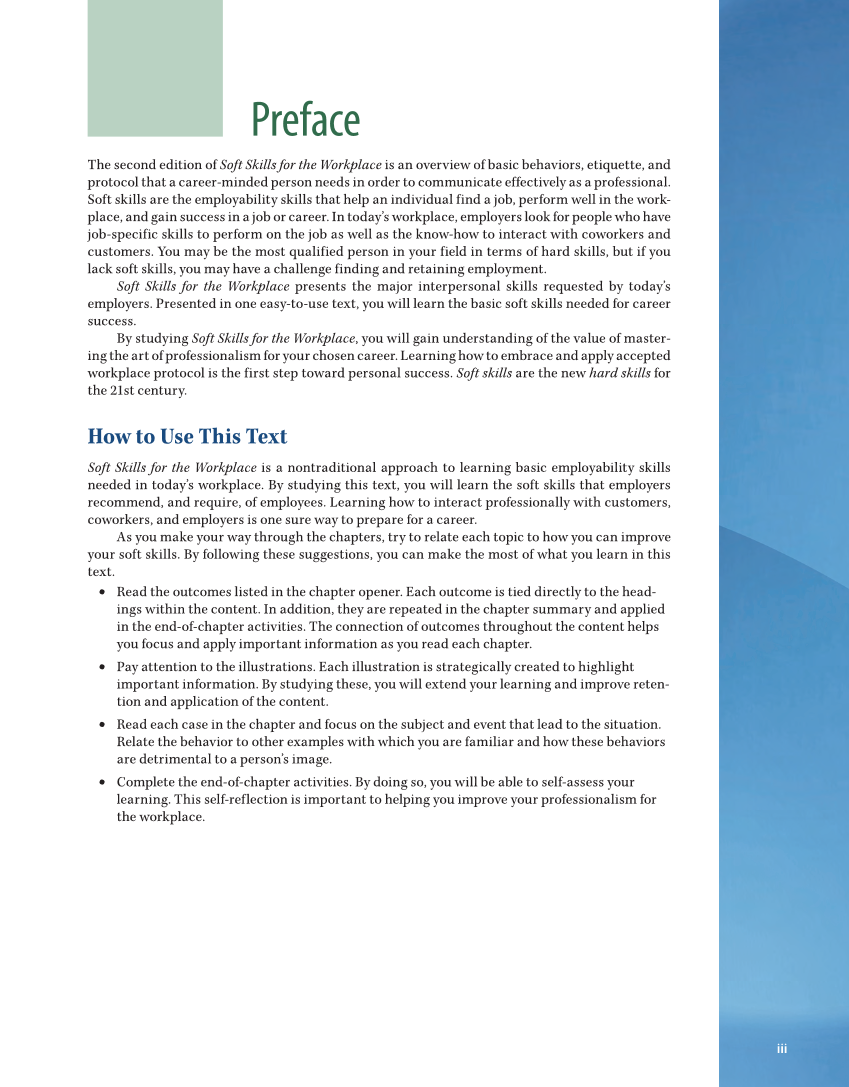 Soft Skills for the Workplace 2e page iii
