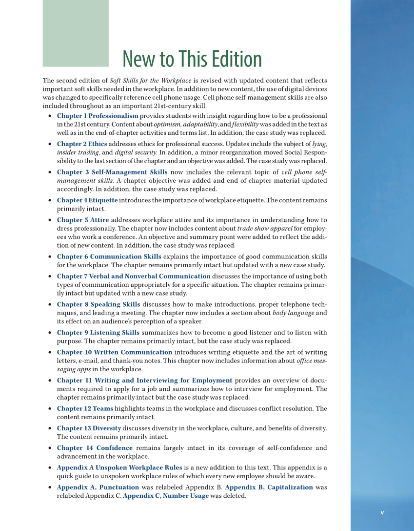 Soft Skills for the Workplace 2e page v