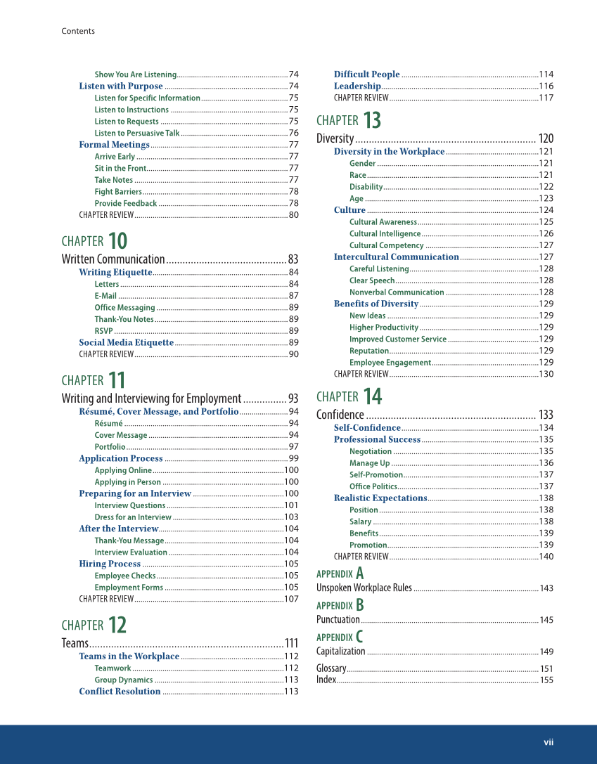 Soft Skills for the Workplace 2e page vii