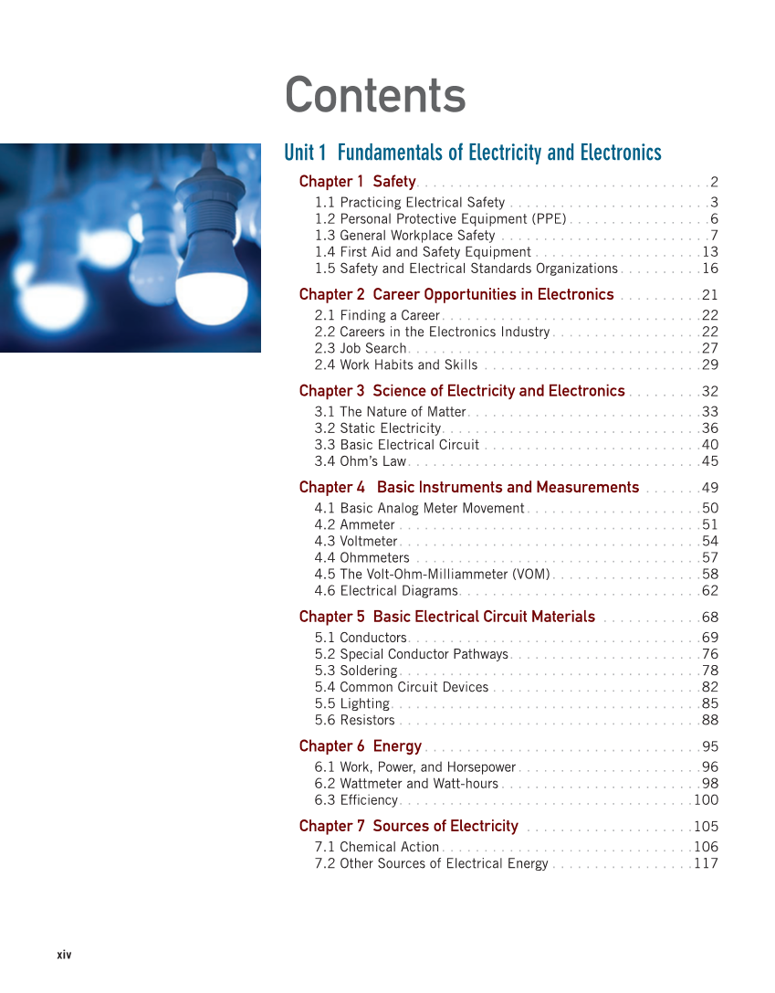 Electricity and Electronics, 11th Edition page xiv